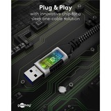 goobay Cavo Ethernet USB-A 3.2 Gen1 connettore > connettore RJ-45 Nero/Argento