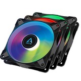 ARCTIC P12 PWM PST A-RGB 0dB Case per computer Ventilatore 12 cm Nero, Bianco 3 pz Nero/trasparente, Ventilatore, 12 cm, 2000 Giri/min, 48,8 pdc/min, 82,91 m³/h, Nero, Bianco