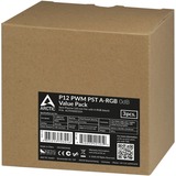 ARCTIC P12 PWM PST A-RGB 0dB Case per computer Ventilatore 12 cm Nero, Bianco 3 pz Nero/trasparente, Ventilatore, 12 cm, 2000 Giri/min, 48,8 pdc/min, 82,91 m³/h, Nero, Bianco