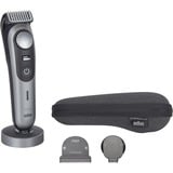 Braun BeardTrimmer BT9420 Regolabarba Uomo, Rasoio per barba grigio, Lavabile, Batteria, Nero, Grigio