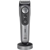 Braun BeardTrimmer BT9420 Regolabarba Uomo, Rasoio per barba grigio, Lavabile, Batteria, Nero, Grigio