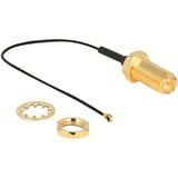 DeLOCK 12465 cavo coassiale 0,1 m RP-SMA MHF IV/ HSC MXHP32 Nero, Adattatore grigio/Oro, 0,1 m, RP-SMA, MHF IV/ HSC MXHP32, Nero