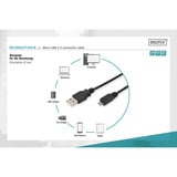 Digitus Cavo di collegamento USB 2.0 USB-A (spina) > Micro-USB (spina) Nero