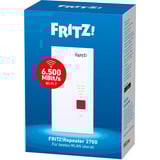 FRITZ! 2700 Ponti e ripetitori, Ripetitore bianco/grigio, Repeater 2700, Ripetitore di rete, 125 Mbit/s, Wi-Fi, Collegamento ethernet LAN, Bianco