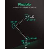 ICY BOX IB-MAG103B-T Asta di supporto per microfono Nero, Asta di supporto per microfono, Base di supporto da tavolo, Nero, Alluminio, Plastica, Acciaio, 3/8", Cina