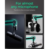 ICY BOX IB-MAG103B-T Asta di supporto per microfono Nero, Asta di supporto per microfono, Base di supporto da tavolo, Nero, Alluminio, Plastica, Acciaio, 3/8", Cina