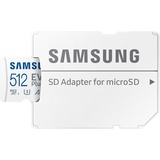 SAMSUNG EVO Plus 512 GB MicroSDXC UHS-I Classe 10 bianco, 512 GB, MicroSDXC, Classe 10, UHS-I, 130 MB/s, 130 MB/s