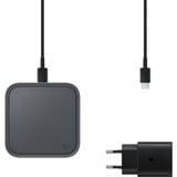Samsung Super Fast Wireless Charger con caricabatteria incluso, Caricabatterie grigio scuro, Interno, USB, Grigio