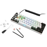 Sharkoon SGK50 S4 tastiera Wireless a RF + USB QWERTY Portoghese Bianco bianco/Nero, 60%, Wireless a RF + USB, QWERTY, LED RGB, Bianco