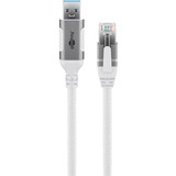 goobay Cavo Ethernet USB-A 3.2 Gen1 con connettore > connettore RJ-45, Scheda di rete bianco