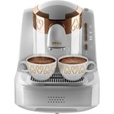 Arzum OK001 Manuale 0,95 L, Macchina moka bianco/Bronzo, 0,95 L, Caffè macinato, 700 W, Oro, Bianco