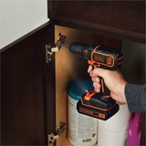 BLACK+DECKER BDCDC18 Trapano con impugnatura a pistola Nero, Arancione Ioni di Litio 1,5 Ah Nero/Orange, Trapano con impugnatura a pistola, Perforamento, Avvitamento, Nero, Arancione, 2,5 cm, 1 cm, 30 Nm