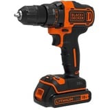 BLACK+DECKER BDCDD186K Trapano con impugnatura a pistola Ioni di Litio 1.5Ah Nero, Arancione trapano senza fili, Trapano avvitatore Nero/Orange, Trapano con impugnatura a pistola, Perforamento, Nero, Arancione, 2,5 cm, 1 cm, 360 Giri/min