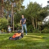 BLACK+DECKER BEMW481ES Tagliaerba a spinta AC Arancione, Rasaerba arancione /Nero, Tagliaerba a spinta, 600 m², 42 cm, 2 cm, 7 cm, Lame rotanti