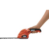 BLACK+DECKER Sfoltirami & Tagliasiepi a batteria Black & Decker GSL300 arancione /Nero, Tagliasiepi a batteria, 15 cm, Doppia lama, 8 mm, 800 spm (fogli per minuto), Rosso