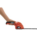 BLACK+DECKER Sfoltirami & Tagliasiepi a batteria Black & Decker GSL300 arancione /Nero, Tagliasiepi a batteria, 15 cm, Doppia lama, 8 mm, 800 spm (fogli per minuto), Rosso