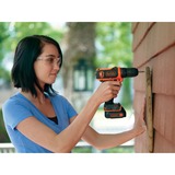 BLACK+DECKER Trapano avv.com.10.8vlitio 1,5ah Nero/Orange, 5ah, Trapano con impugnatura a pistola, Senza chiave, 1 cm, 2,5 cm, 1 cm, 1 mm