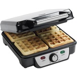 Bestron ASW281 piastra per waffle 4 waffle 1100 W Nero, Acciaio inossidabile argento/Nero, 2,33 kg, 268 mm, 350 mm, 127 mm, 1100 W, 220-240 V