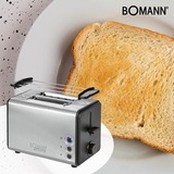 Bomann TA 1371 CB 2 fetta/e 850 W Nero, Acciaio inossidabile accaio/Nero, 2 fetta/e, Nero, Acciaio inossidabile, Acciaio inossidabile, 850 W, 220-240 V, 50 - 60 Hz