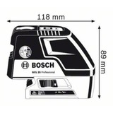 Bosch 0 601 066 B00 livello laser Livella da puntamento 635 nm (< 1 mW), Attraversare la linea laser blu/Nero, 4°, 635 nm (< 1 mW), Livella da puntamento, Nero, Blu, 1/4,5/8", 1,5 V
