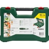 Bosch 2 607 017 195 punta per trapano Set di punte per trapano 91 pz, Trapano & Set di bit verde, Trapano, Set di punte per trapano, Metallo, Pietra, Legno, 1,8 kg, 91 pz, Phillips, Viti a croce, Torcia