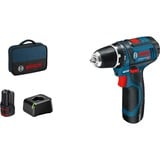 Bosch Akku-Bohrschrauber 12 V Li-Ion 1300 Giri/min Nero, Blu, Rosso, Trapano avvitatore blu/Nero, Cacciavite elettrico, Impugnatura a pistola, Nero, Blu, Rosso, 1300 Giri/min, 400 Giri/min, 1300 Giri/min