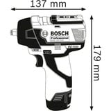 Bosch GDS 12V-115 Professional 2600 Giri/min Nero, Blu, Rosso, Avvitatore blu/Nero, Cacciavite a percussione, Impugnatura a pistola, 3/8", Nero, Blu, Rosso, 2600 Giri/min, 2700 Giri/min