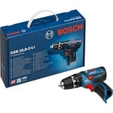 Bosch GSB 12V-15 Professional 1300 Giri/min Nero, Blu, Cordless blu/Nero, Cacciavite a percussione, Impugnatura a pistola, Nero, Blu, Surriscaldamento, Sovraccarico, 1300 Giri/min, 380 Giri/min