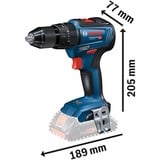 Bosch GSB 18V-55 PROFESSIONAL 1800 Giri/min Senza chiave 1,1 kg Nero, Blu, Rosso, Cordless blu/Nero, Trapano con impugnatura a pistola, Senza chiave, Senza spazzola, Nero, Blu, Rosso, 1,3 cm, 1800 Giri/min