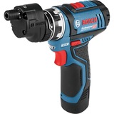 Bosch GSR 12V-15 FC Professional 1300 Giri/min Senza chiave 600 g Nero, Blu, Cacciavite blu/Nero, Trapano con impugnatura a pistola, Senza chiave, Nero, Blu, 1 cm, 1300 Giri/min, 3 cm