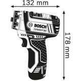 Bosch GSR 12V-15 FC Professional Senza chiave 600 g Nero, Blu, Cacciavite blu/Nero, Trapano con impugnatura a pistola, Senza chiave, Nero, Blu, 1 cm, 3 cm, 1 cm