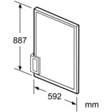 Bosch KFZ20AX0 parte e accessorio per frigoriferi/congelatori Porta anteriore Alluminio, Bianco, Pannello porta argento, Porta anteriore, Bosch, Frigorifero, Bosch KIR21, KIL22., Alluminio, Bianco, Alluminio