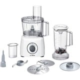 Bosch MCM3200W Food processor MultiTalent 3 800 W Bianco, Robot da cucina bianco, 2,3 L, Bianco, Bianco, Manopola, 3 dischi, Plastica