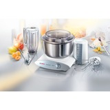 Bosch MUM6N21 robot da cucina 1000 W 2 L Acciaio inossidabile, Bianco bianco/Argento, 2 L, Acciaio inossidabile, Bianco, 1,2 m, 4 L, Plastica, Plastica, Acciaio inossidabile