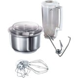 Bosch MUM6N21 robot da cucina 1000 W 2 L Acciaio inox, Bianco bianco/Argento, 2 L, Acciaio inox, Bianco, 1,2 m, 4 L, Plastica, Plastica, Acciaio inox