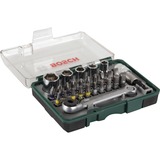 Bosch Rainbow Pro 27 bit + ratchet punta per cacciavite 27 pz verde, 27 pz, Viti a croce, Torcia, PH 1/2/2/3 PZ 1/2/3 T 10/15/20/25/30 HEX 3/4/5/6 PH 1/2/2/3 PZ 1/2/3 T 10/15/20/25/30 HEX 3/4/5/6..., 25 mm