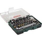 Bosch Rainbow Pro 27 bit + ratchet punta per cacciavite 27 pz, Set di strumenti verde, 27 pz, Viti a croce, Torcia, PH 1/2/2/3 PZ 1/2/3 T 10/15/20/25/30 HEX 3/4/5/6 PH 1/2/2/3 PZ 1/2/3 T 10/15/20/25/30 HEX 3/4/5/6..., 25 mm