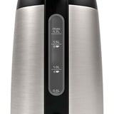Bosch TWK3P420 Bollitore DesignLine 1.7 l Inox accaio/Nero, 1,7 L, 2400 W, Nero, Acciaio inox, Acciaio inox, Indicatore del livello dell'acqua, Arresto di sicurezza contro il surriscaldamento