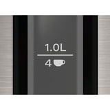 Bosch TWK3P420 Bollitore DesignLine 1.7 l Inox accaio/Nero, 1,7 L, 2400 W, Nero, Acciaio inox, Acciaio inox, Indicatore del livello dell'acqua, Arresto di sicurezza contro il surriscaldamento