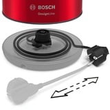 Bosch TWK3P424 bollitore elettrico 1,7 L 2400 W Grigio, Rosso rosso/grigio, 1,7 L, 2400 W, Grigio, Rosso, Acciaio inossidabile, Indicatore del livello dell'acqua, Arresto di sicurezza contro il surriscaldamento