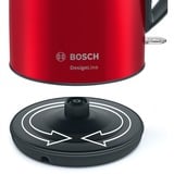 Bosch TWK3P424 bollitore elettrico 1,7 L 2400 W Grigio, Rosso rosso/grigio, 1,7 L, 2400 W, Grigio, Rosso, Acciaio inossidabile, Indicatore del livello dell'acqua, Arresto di sicurezza contro il surriscaldamento