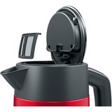 Bosch TWK4P434 bollitore elettrico 1,7 L 2400 W Nero, Rosso rosso/grigio, 1,7 L, 2400 W, Nero, Rosso, Acciaio inossidabile, Indicatore del livello dell'acqua, Arresto di sicurezza contro il surriscaldamento