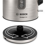 Bosch TWK4P440 bollitore elettrico 1,7 L 2400 W Nero, Acciaio inossidabile accaio/Nero, 1,7 L, 2400 W, Nero, Acciaio inossidabile, Acciaio inossidabile, Indicatore del livello dell'acqua, Arresto di sicurezza contro il surriscaldamento