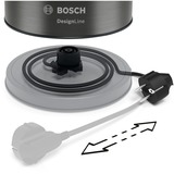 Bosch TWK5P475 bollitore elettrico 1,7 L 2400 W Grigio grigio/Nero, 1,7 L, 2400 W, Grigio, Acciaio inossidabile, Indicatore del livello dell'acqua, Senza filo