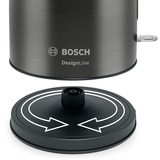 Bosch TWK5P475 bollitore elettrico 1,7 L 2400 W Grigio grigio/Nero, 1,7 L, 2400 W, Grigio, Acciaio inossidabile, Indicatore del livello dell'acqua, Senza filo