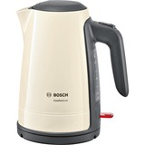 Bosch TWK6A017 bollitore elettrico 1,7 L 2400 W Beige, Nero crema/grigio scuro, 1,7 L, 2400 W, Beige, Nero, Plastica, Acciaio inossidabile, Indicatore del livello dell'acqua, Arresto di sicurezza contro il surriscaldamento