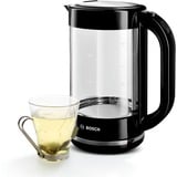 Bosch TWK70B03 bollitore elettrico 1,7 L 2400 W Nero, Trasparente Nero, 1,7 L, 2400 W, Nero, Trasparente, Vetro, Indicatore del livello dell'acqua, Arresto di sicurezza contro il surriscaldamento