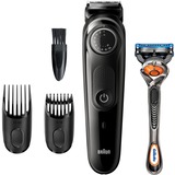 Braun 81705171 regolabarba Nero, Grigio Nero/grigio, Lavabile, CA/Batteria, Nero, Grigio