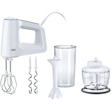 Braun HM 3135 WH Sbattitore manuale 500 W Grigio, Bianco, Mixer manuale bianco/grigio, Sbattitore manuale, Grigio, Bianco, Sbattitura, Impasto, Miscelatura, 1,25 m, 0,6 L, 0,5 L
