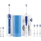 Braun PRO 2000 + Oxyjet Adulto Spazzolino rotante-oscillante Blu, Bianco bianco/Blu chiaro, Adulto, Spazzolino rotante-oscillante, Cura quotidiana, Cura gum, Sensibile, 40000 movimenti per minuto, Blu, Bianco, 8800 movimenti per minuto